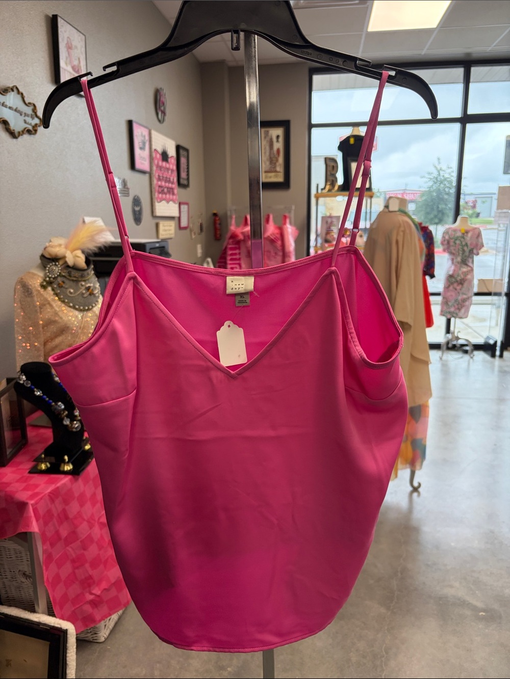 a new day Hot Pink Satin Camisole